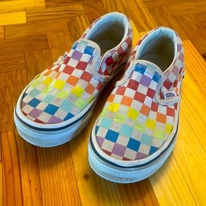 Rainbow Checked Vans Girls size 10.5